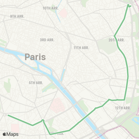 RATP Denfert-Rochereau <> Porte des Lilas map