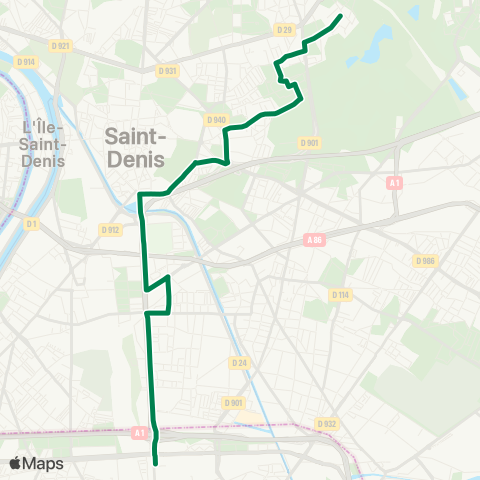 RATP Porte de la Chapelle <> Moulin Neuf map