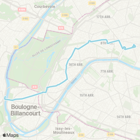 RATP Opéra - Rue Halévy <> Parc de St-Cloud map