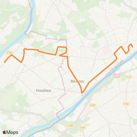 RATP Gare de Sartrouville - RER <> Gare d'Argenteuil map