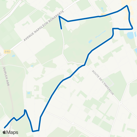 RATP Les Pince-Vins <> Collège la Malmaison map