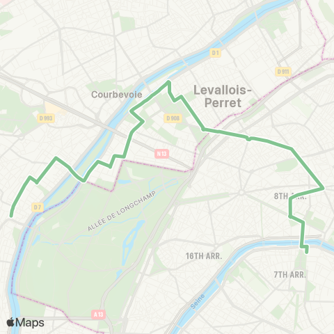 RATP Suresnes de Gaulle <> Invalides map