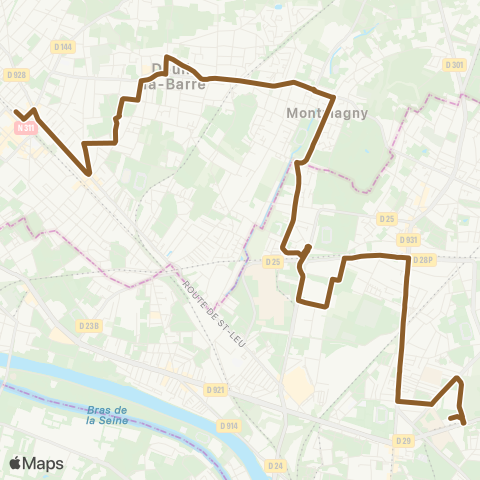 RATP St-Denis - Uni <> Gare d'Enghien-les-Bains map