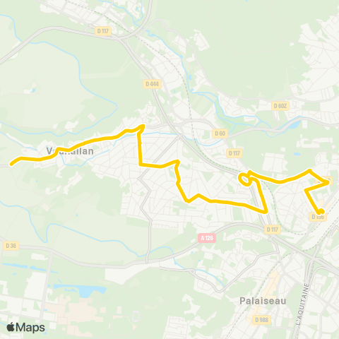 RATP Les Baconnets RER <> Massy - Palaiseau RER map