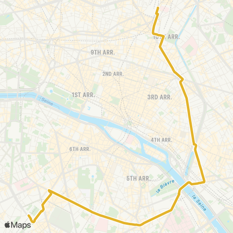 RATP Montparnasse 2 - Gare TGV <> Gare du N. map