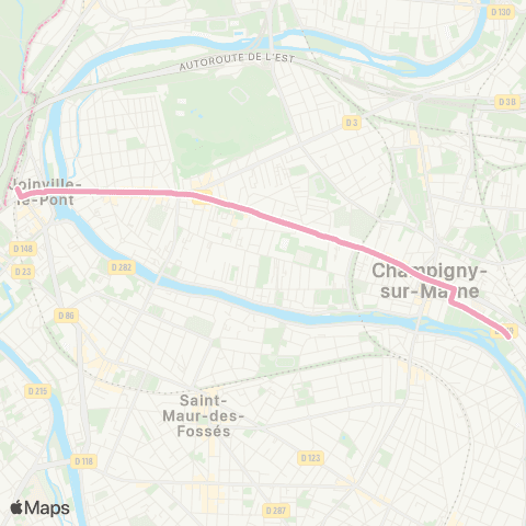 RATP Gare de Joinville-le-Pont <> Jeanne Vacher map
