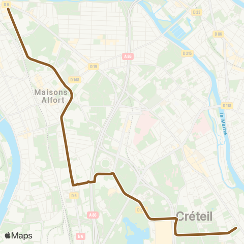 RATP Paul Casalis / la Gaité <> École Vétérinaire de Maisons-Alfort map