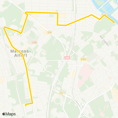 RATP Quai de Marne <> Le Vert de Maison RER map