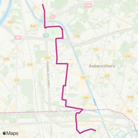 RATP Rosa Parks - Curial <> St-Denis - Résistance map