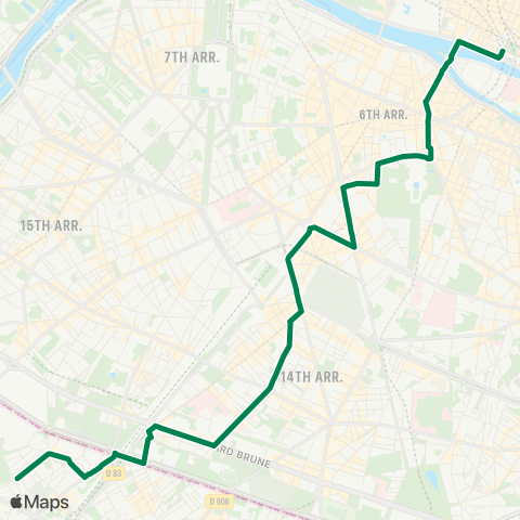 RATP Châtelet <> Vanves - Lycée Michelet map