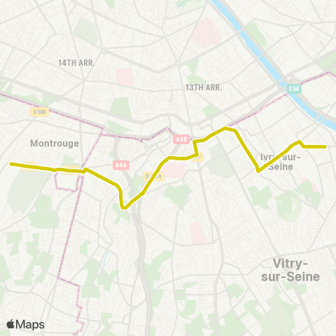 RATP Châtillon - Montrouge - Métro <> Gambetta map
