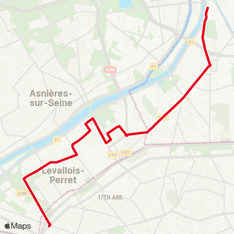 RATP St -Denis RER <> Pte des Ternes - Anny Flore map