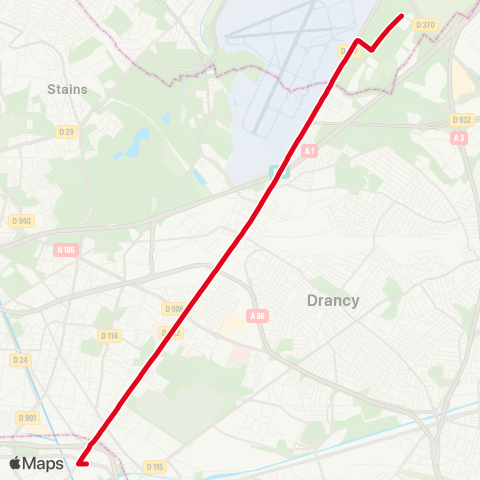 RATP ZAC les Tulipes N. <> Pte de la Villette map