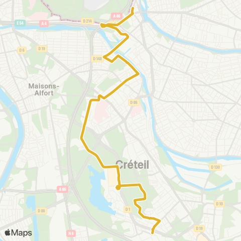RATP Europarc <> Joinville-le-Pont RER map
