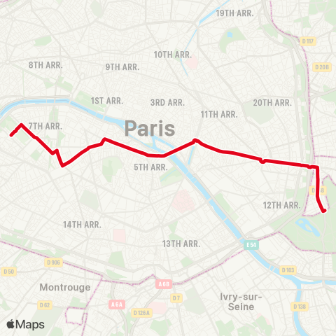 RATP Demi Lune - Parc Zoologique <> Champ de mars map