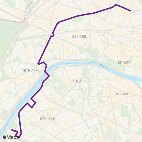RATP Pigalle <> Hôp. Européen Georges Pompidou map