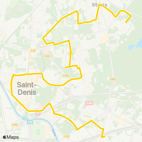RATP Moulin Neuf <> La Courneuve - Aubervilliers RER map