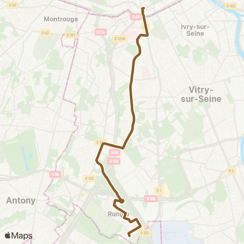 RATP Pte d'Italie - Métro <> Mairie - Théâtre map