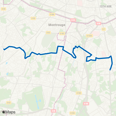 RATP Villejuif - Louis Aragon <> Parc Maison Blanche map