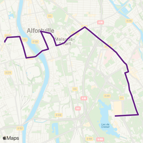 RATP Hôtel de Ville <> Vitry RER map