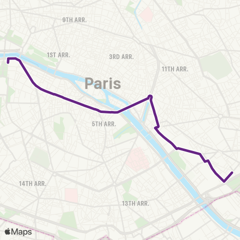 RATP Invalides <> Porte de Reuilly map