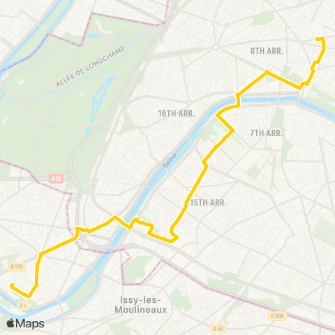 RATP Paris St-Lazare <> Cours de l'Île Seguin map
