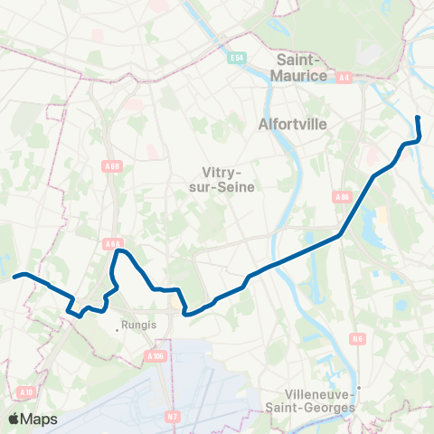 RATP La Croix de Berny RER <> St-Maur - Créteil RER map
