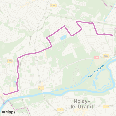 RATP Roger Salengro <> Neuilly-Plaisance RER map