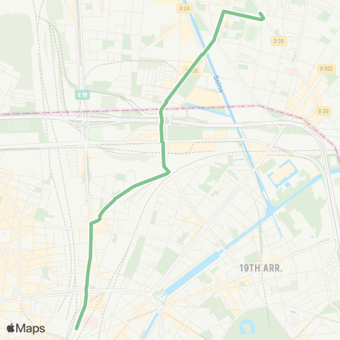 RATP André Karman <> Gare du Nord map