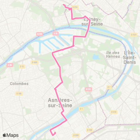 RATP Pont de Levallois - Bécon - Métro <> Port de Gennevilliers - Ctre de Vie map