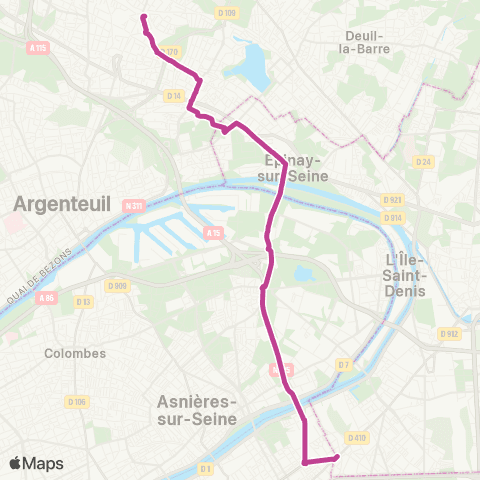 RATP St-Ouen RER <> Gare d'Ermont - Eaubonne map
