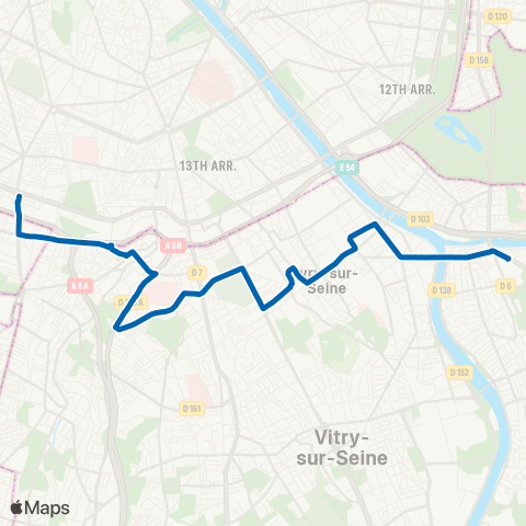 RATP École Vétérinaire de Maisons-Alfort <> Pte d'Orléans map