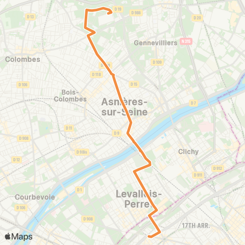 RATP Asnières - 18 juin 1940 <> Pte de Champerret map