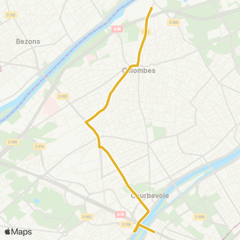 RATP Pont de Neuilly - Métro <> Petit Gennevilliers map