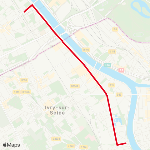 RATP Duras <> Bibl. François Mitterrand map