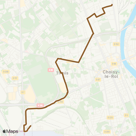 RATP Les Ardoines RER <> Gare de Thiais-Orly map