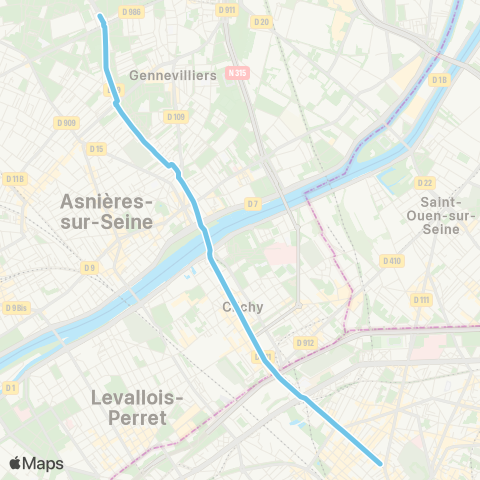 Substitution Métro RATP Bus de substitution Métro 13 map