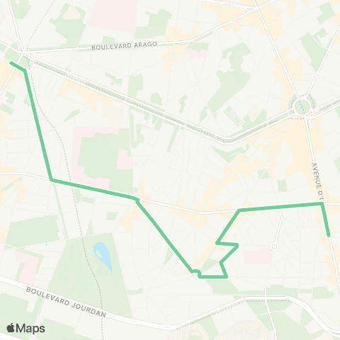 Substitution Métro RATP Bus de substitution Métro 6 map