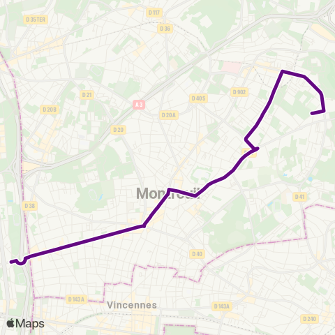 RATP Montreuil-Boissière-Acacia <> Pte de Montreuil map