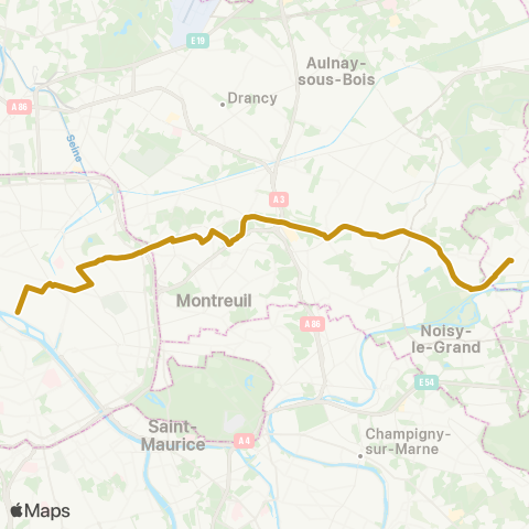 RATP Châtelet <> Gare de Chelles - Gournay RER map