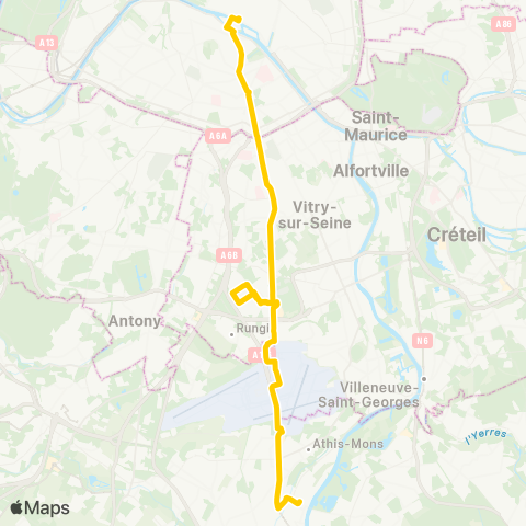 RATP Châtelet <> Juvisy RER map