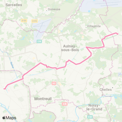 RATP Gare de l'E. <> Gare de Villeparisis - Mitry-le-Neuf map