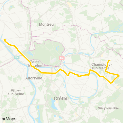 RATP Gare de Lyon - Diderot <> Villiers-s/-Marne - le Plessis-Trévise RER map
