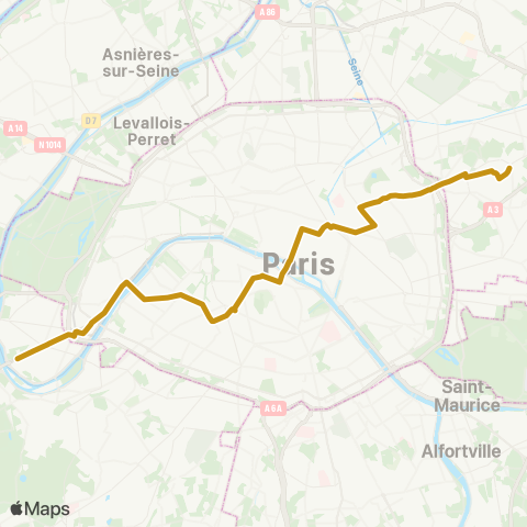 RATP Pont de Sèvres <> Romainville - Carnot map