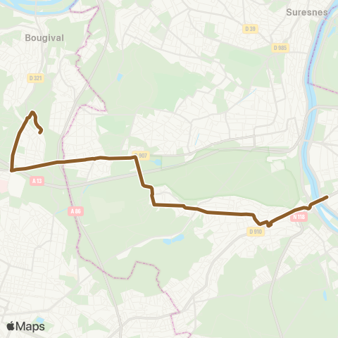 RATP La Celle-St-Cloud Gare SNCF <> Pont de Sèvres map