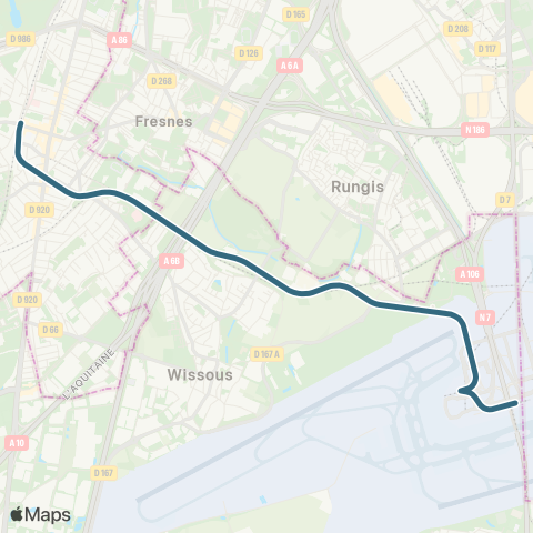 RATP Desserte aéroportuaire Orly ORY map