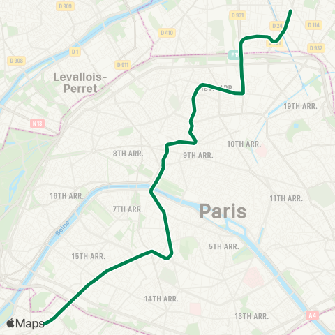 RATP Mairie d'Issy <> Front Populaire map