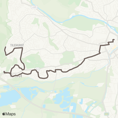 Reading Buses Blagrave Street - Little Heath School map