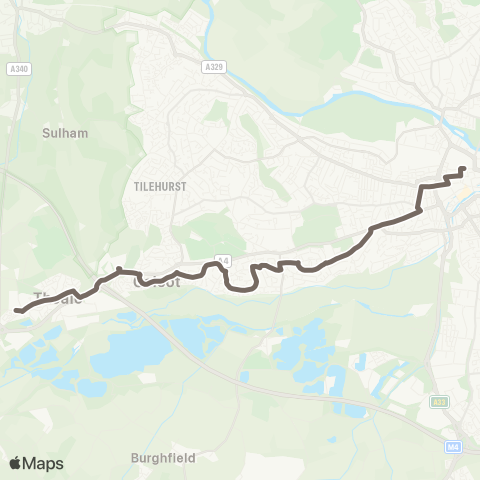 Reading Buses Theale Green School Bus Pk - Blagrave St map
