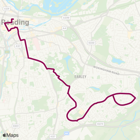 Reading Buses Marefield - St Marys Butts map